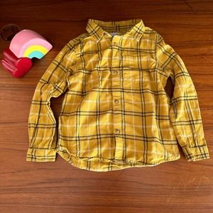4-5 Years zara flannel button up yellow plaid shirt